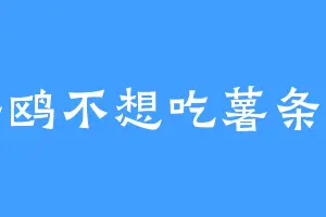 海鸥不想吃薯条啦