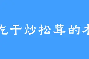 爱吃干炒松茸的木柳