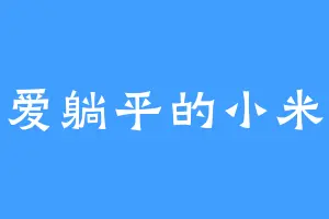 爱躺平的小米