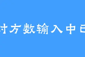 对方数输入中已
