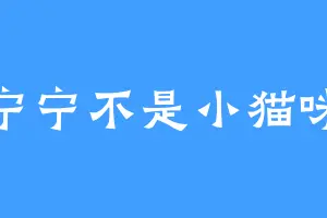 宁宁不是小猫咪