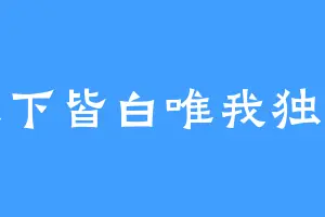 天下皆白唯我独黑
