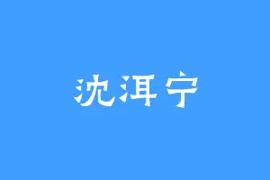 沈洱宁