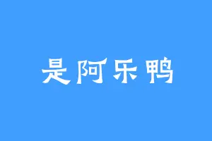 是阿乐鸭