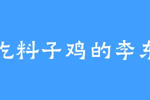 爱吃料子鸡的李东西