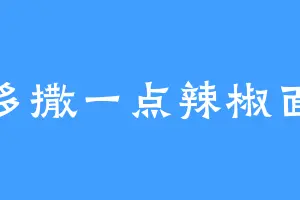 多撒一点辣椒面