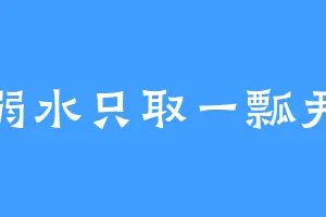 弱水只取一瓢尹