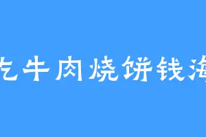 爱吃牛肉烧饼钱海连