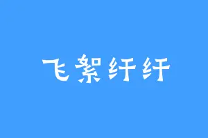 飞絮纤纤