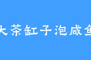 大茶缸子泡咸鱼