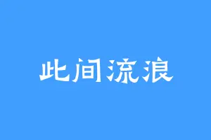 此间流浪