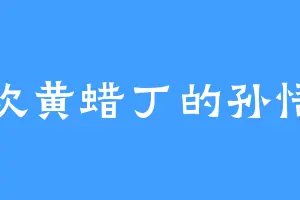 喜欢黄蜡丁的孙悟空