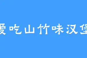 爱吃山竹味汉堡