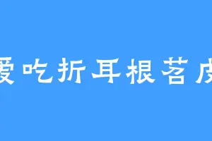 爱吃折耳根苕皮