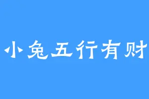 小兔五行有财