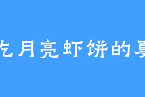 爱吃月亮虾饼的夏晓