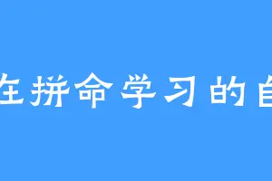 现在拼命学习的自己