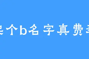 起个b名字真费劲