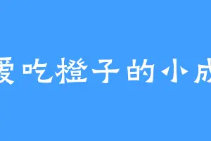 爱吃橙子的小成