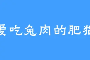 爱吃兔肉的肥猫