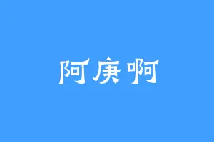 阿庚啊