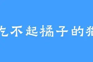 吃不起橘子的猫