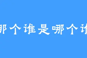 那个谁是哪个谁